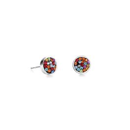 Coeur De Lion Stainless Steel Stud Earrings - Multicolour Crystal