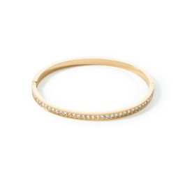 Coeur De Lion Stainless Steel Bangle Gold with Crystals