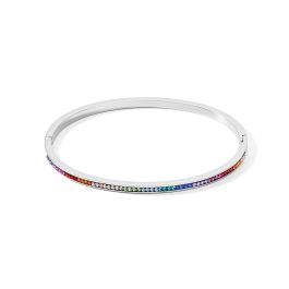 Coeur De Lion Stainless Steel Bangle - Multicolour Crystal