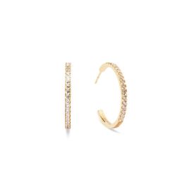 Coeur De Lion Eternal Love Big Crystal Hoop Earrings - Gold