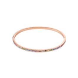 Coeur De Lion Pastel Rainbow Crystal Bangle - Rose Gold