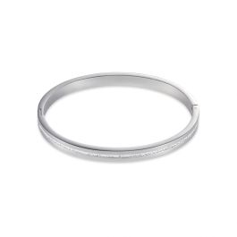 Coeur De Lion White Crystal Stainless Steel Bangle
