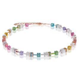 Coeur De Lion Multicoloured Clear Crystal GEOCUBE Necklace