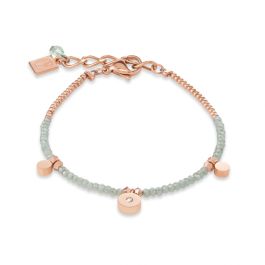 Coeur De Lion Sparkling Coins Light Green Rose Gold Bracelet