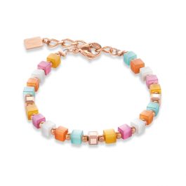 Coeur De Lion Tiger's Eye and Swarovski Crystal Multicolour Pastel Bracelet