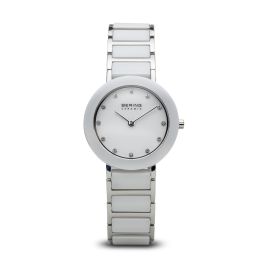 Bering Ladies White Ceramic and Stainless Steel Watch