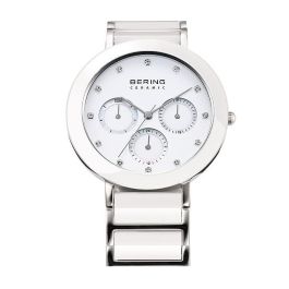 Bering Ladies White Ceramic and Stainless Steel Chrono Watch