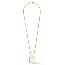 Coeur De Lion Necklace Amulet Spikes Square White Jade - Gold