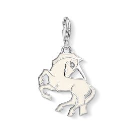 Thomas Sabo Charm Pendant - White Enamel Unicorn