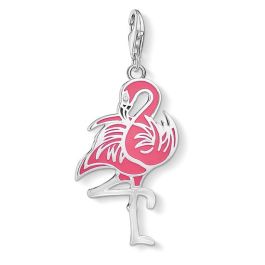 Thomas Sabo Charm Pendant, Pink Enamel Flamingo