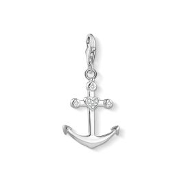 Thomas Sabo Charm Pendant - Silver Anchor with Mini Zirconia Heart