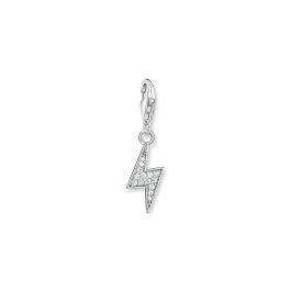 Thomas Sabo Charm Pendant - Silver and Zirconia Lightning Bolt