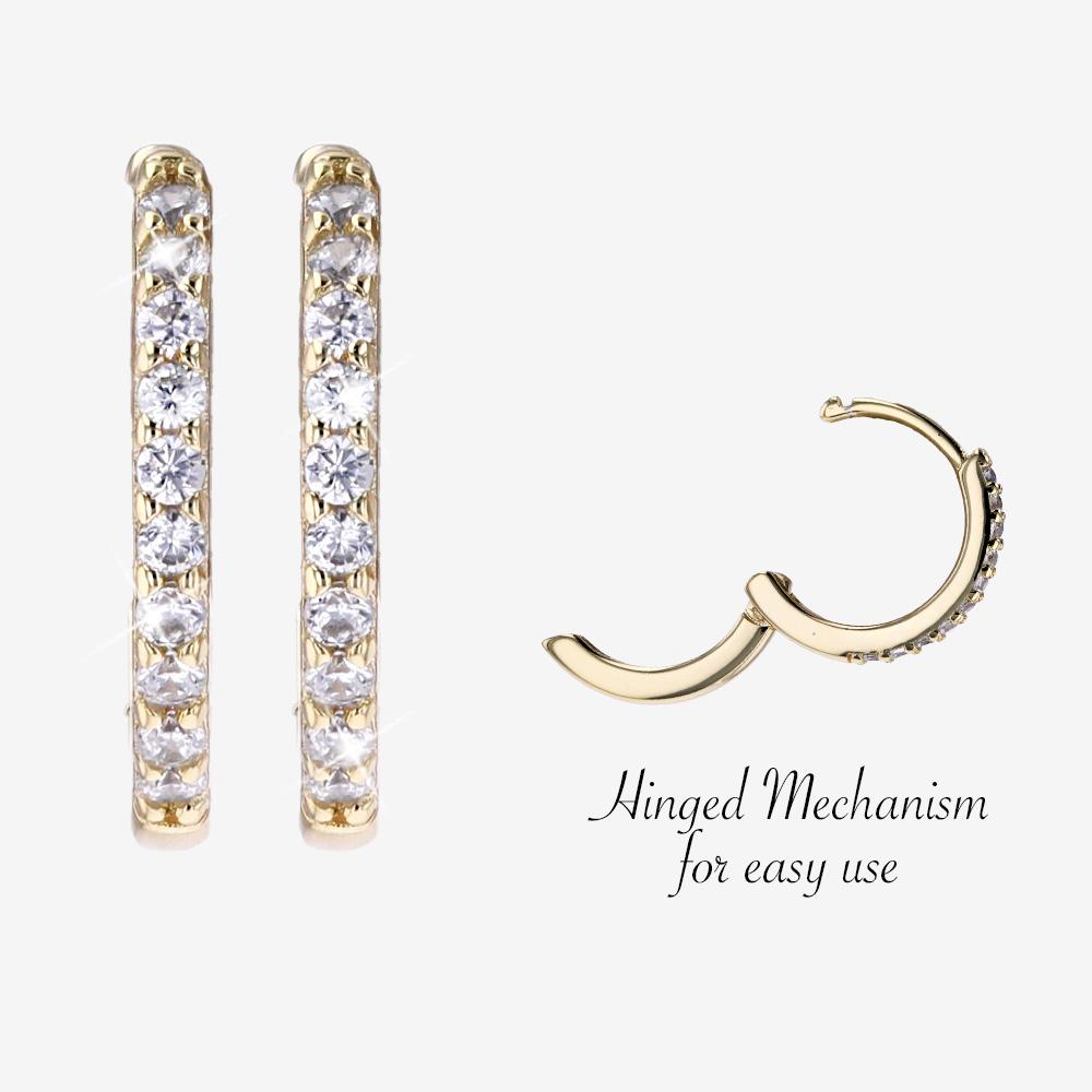 18ct Gold On Silver DiamonFlash® Huggies