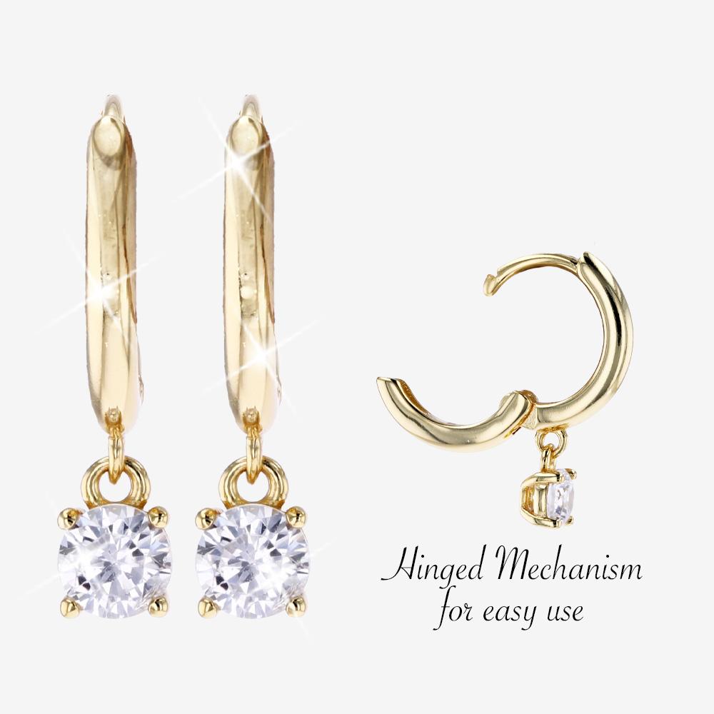 18ct Gold On Silver Huggie With DiamonFlash® Drop