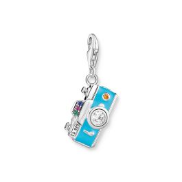 Thomas Sabo Charm Pendant - Retro Blue Enamel Silver Camera
