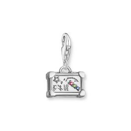 Thomas Sabo Charm Pendant - Vintage Zirconia Silver Suitcase