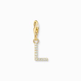 Thomas Sabo Letter L Charm Pendant - Gold with White Zirconia