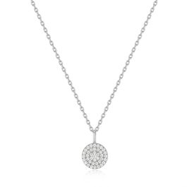 Ania Haie Glam Disc Pendant Necklace - Silver