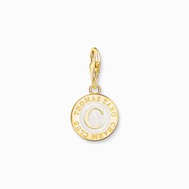 Thomas Sabo Charm Pendant - White Charmista Gold Plated Coin Member Charm