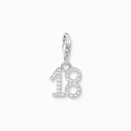 Thomas Sabo Charm Pendant - Silver and White Zirconia 18 Charm