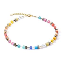 Coeur De Lion GeoCUBE Necklace - Iconic Multicolour Gold