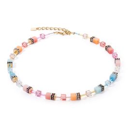 Coeur De Lion GeoCUBE Necklace - Aqua Apricot