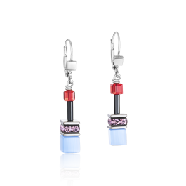 Coeur De Lion GeoCUBE Earrings - Purple Red Blue