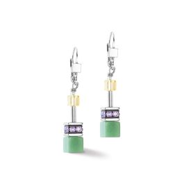 Coeur De Lion GeoCUBE Earrings - Silver Ice Pastels