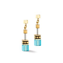 Coeur De Lion GeoCUBE Earrings - Iconic Gold Turquoise