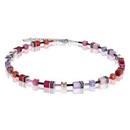 Coeur De Lion GEOCUBE Necklace - Multicolour Red Rose