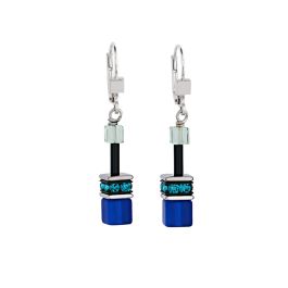Coeur De Lion Blue Green GEOCUBE Peirced Earrings