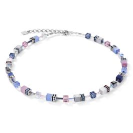 Coeur De Lion GeoCUBE Necklace - Blue and Rose
