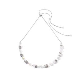 Coeur De Lion GeoCUBE Chain Necklace - White Rock Crystal and Howlite