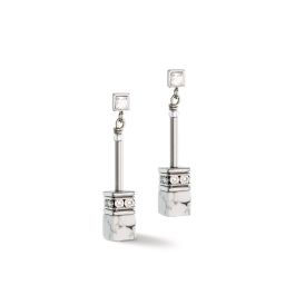 Coeur De Lion GeoCUBE Earrings - White Howlite