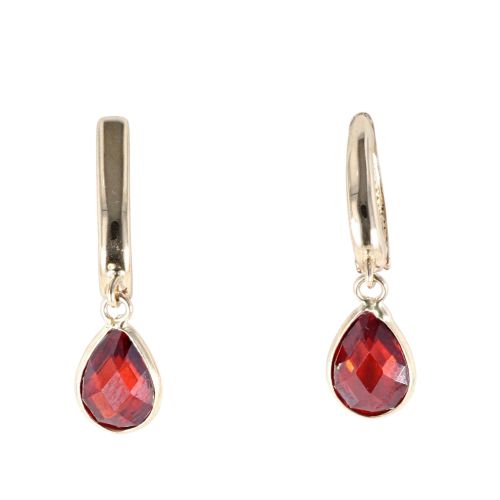 14ct Yellow Gold Garnet Drop Earrings