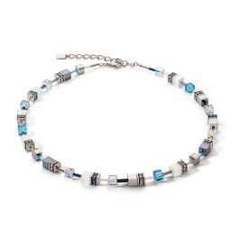 Coeur De Lion GeoCUBE Necklace - Iconic Monochrome Aqua