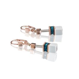 Coeur De Lion Petrol GEOCUBE Peirced Earrings