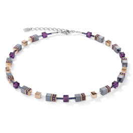 Coeur De Lion GeoCUBE Necklace - Amethyst