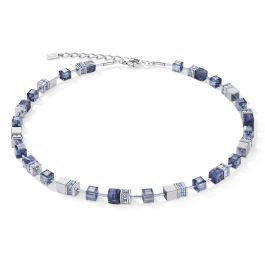 Coeur De Lion GeoCUBE Necklace - Blue Sodalite and Hematite