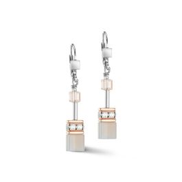 Coeur De Lion GeoCUBE Earrings - Rose Gold Peach