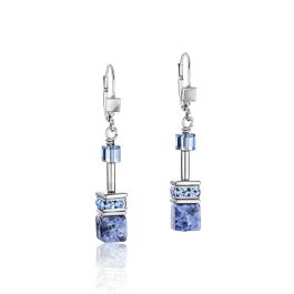 Coeur De Lion GeoCUBE Earrings - Blue Sodalite and Hematite