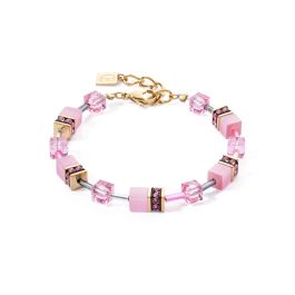Coeur De Lion GeoCUBE Bracelet - Iconic Mono Gold and Pink