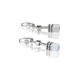 Coeur De Lion White GEOCUBE Pierced Earrings
