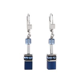 Coeur De Lion Navy Blue GEOCUBE Pierced Earrings