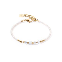 Coeur De Lion Bracelet Square Stripes - Gold White