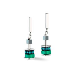 Coeur De Lion GeoCUBE Earrings - Sparkling Classic Update Green