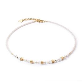 Coeur De Lion Mini Cube Necklace - Gold White