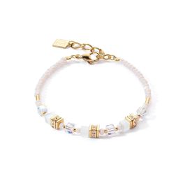Coeur De Lion Mini Cube Bracelet - Gold White