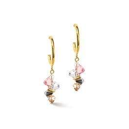 Coeur De Lion Dancing Crystals Earrings - Gold Light Rose