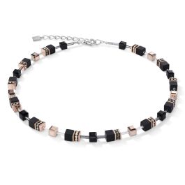 Coeur De Lion GeoCUBE Necklace - Black Onyx and Rose gold